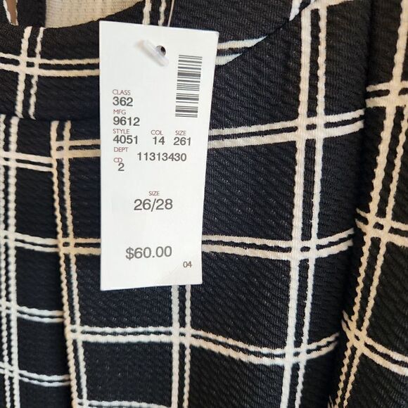 Avenue Checkered Tie Swing Dress + Size 26/28 - Picture 4 of 5